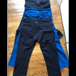 LULULEMON WunderUnder Crop 
3 PRS-2BLK 1TURQ SZ4